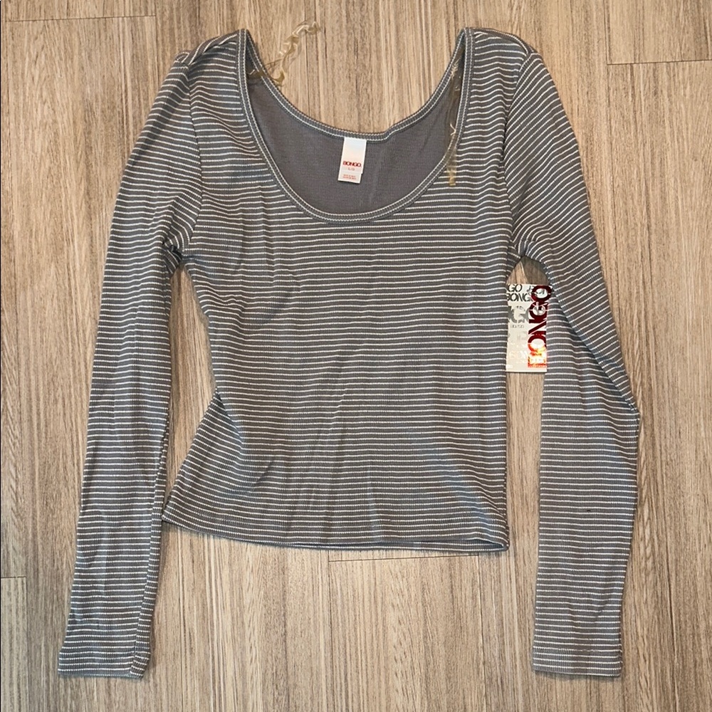 Gray Striped Women's Top